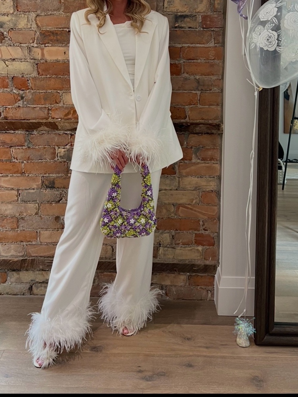 Peppermayo White Feathered Suit
